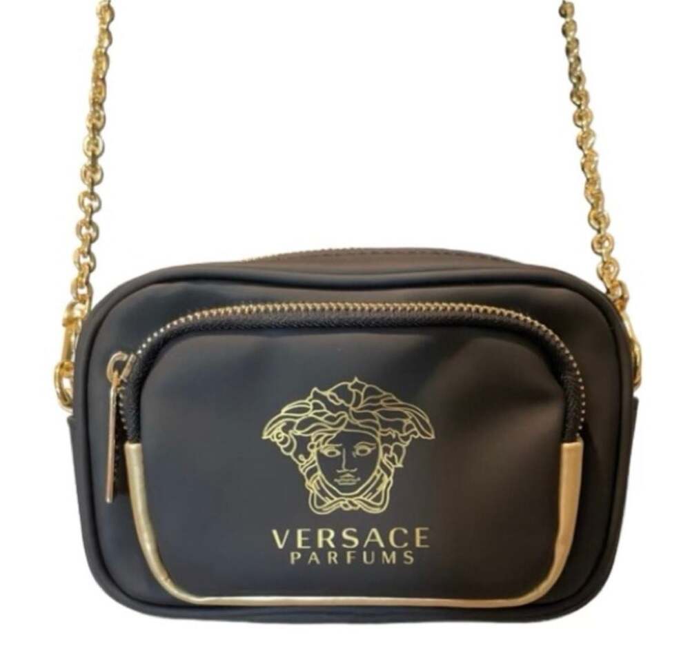 NEW Versace Parfums Black Medusa Logo Crossbody Chain Shoulder Bag